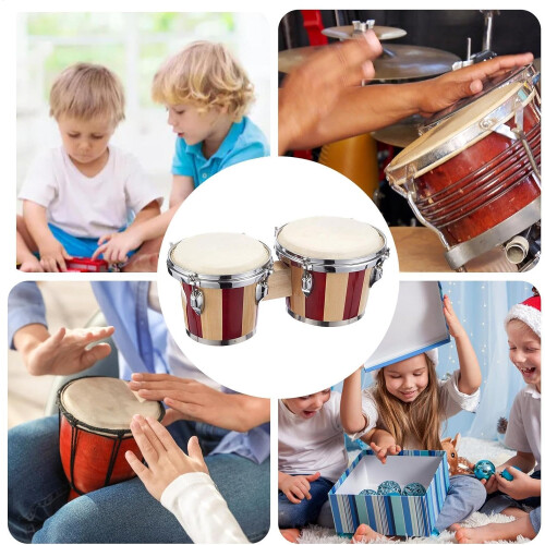Bongo Drum for Children  Beginner Percussion Instrument  6  7 Inch Bongos 2