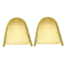 Natural Bamboo Woven Dustpan 2Piece Set For Wall Decor Rustic Mini Basket Design Easy To Clean Photography Props