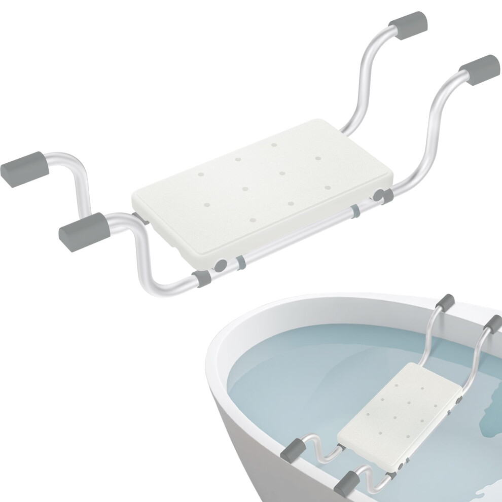 Bath Seat for Seniors Adults Bath Seat, Bath Boards Extendable 7282 cm, NonSlip Bathtub Seat Board up to 150 kg Load Capacity, White