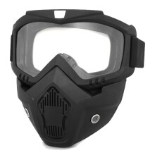 Tactisch masker met UV400-bescherming, motormasker met zeer transparante polycarbonaat lens en verstelbare elastische band, ideaal voor fietsen en
