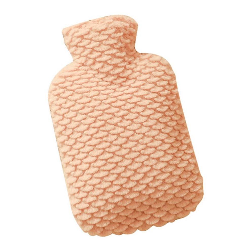 Hot Water Bottle with Cover Warm Bed Bottle Thickened Cute Plush Hand Warmer Pink