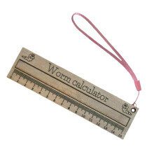 Worm rulers made of wood, worm calculators, measuring tools