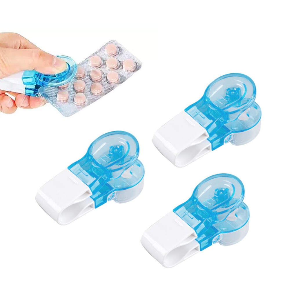 Pill Popper for Blister Packs 3Pack Pill Dispenser Storage Box Portable No Touch Tablet Dispenser