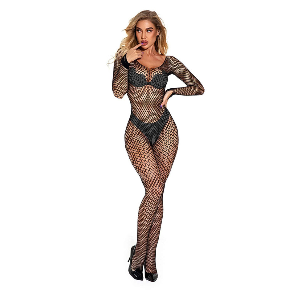 Catsuit Bodystockings Open Sexy Women Fishnet Open Crotch Mesh Tights Lingerie