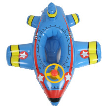 Bouée gonflable en forme d'avion pour tout-petits, en PVC épais, aspect attrayant, avec klaxon à volant rotatif et plusieurs coussins d'air pour