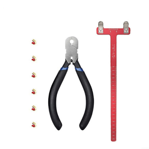 Aluminum TSquare and Nocking Pliers, Combo Set with 6 Nocking Points for Bowstring Installation
