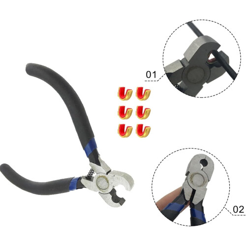 Aluminum TSquare and Nocking Pliers, Combo Set with 6 Nocking Points for Bowstring Installation 1