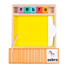 Sandpit for Writing Letters, Sandbox with Wooden Pen Cards for Plotting Letters in the Classroom, 22.5 x 2.1 x 2.4 cm