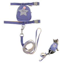 Pet leash kitten harness Printed cat leash Outdoor cat leash Adjustable kitten harness Adjustable cat vest Cat leash Cat vest harness Blue