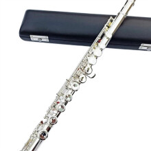16Hole Obturator C Key Flute, Woodwind Recorder, Cupronickel SilverPlated Transverse Flute, Musical Instruments with Case