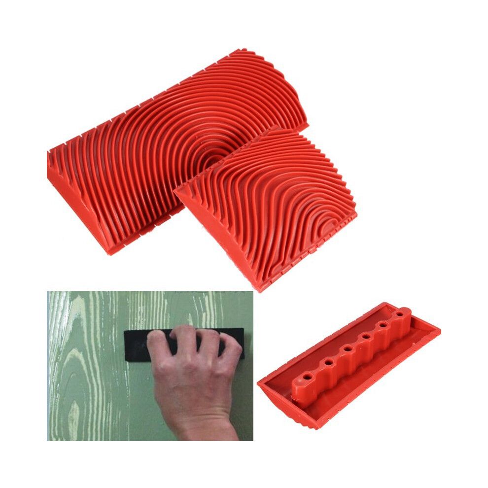 Texture Pattern Tool For Diy Wall Room Art Decoration, Ergonomic Handle Design Wood Grain Tool With Rugged Soft Rubber, Creates Vivid Grain Effects On 9454554690285