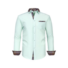 Men's Shirt NonIron Regular Fit Long Sleeve Traditional Colour Blocking Oktoberfest ButtonDown Dress Shirt O Green XXL
