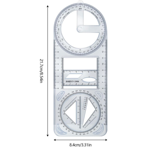 Geometric Ruler  Multifunctional Mathematical Drawing Tool for School 2