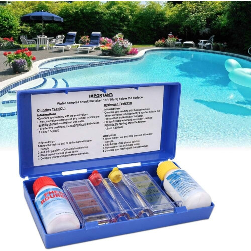 Kit d'analyse d'eau de qualité professionnelle, mallette de rangement robuste en plastique pour une protection optimale, réactifs à code couleur 1