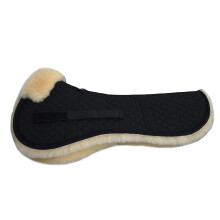 Lambskin Saddle Cushion SAKIS1 with Fur Edge Front Blackmed Large