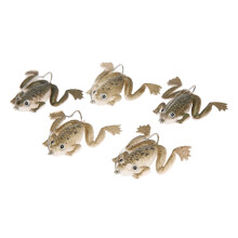 Weicher, schwimmender Froschköder zum Bassangeln, realistisches Design, künstlicher Oberflächenköder in Froschform mit lebensechten 3D-Augen,