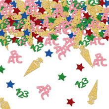 Elegante School Kegels Confettis Kleurrijke eerste schooldag