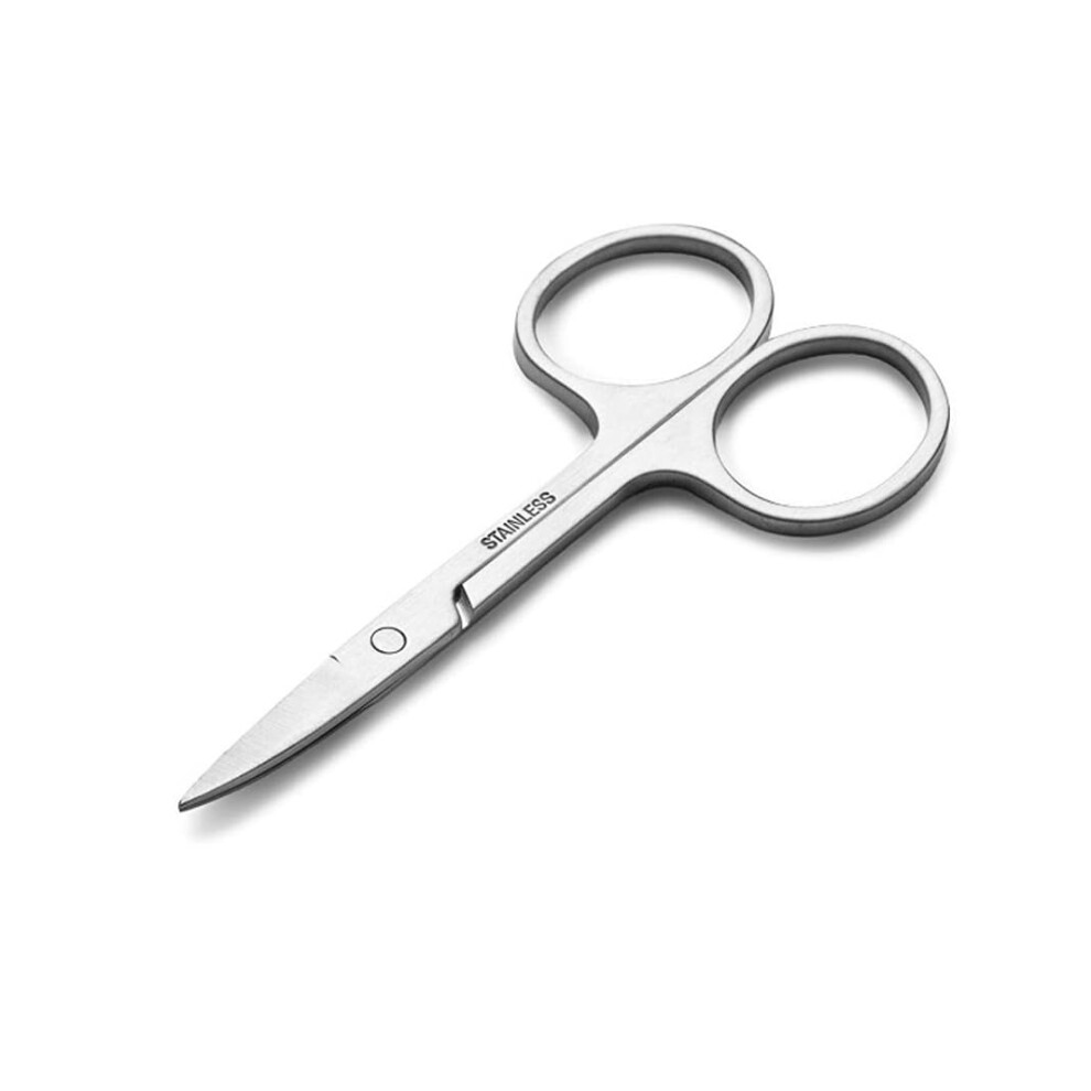 Silver Professional Stainless Steel Grooming Scissors, Fine Straight Tip, Nose Hair Cutting