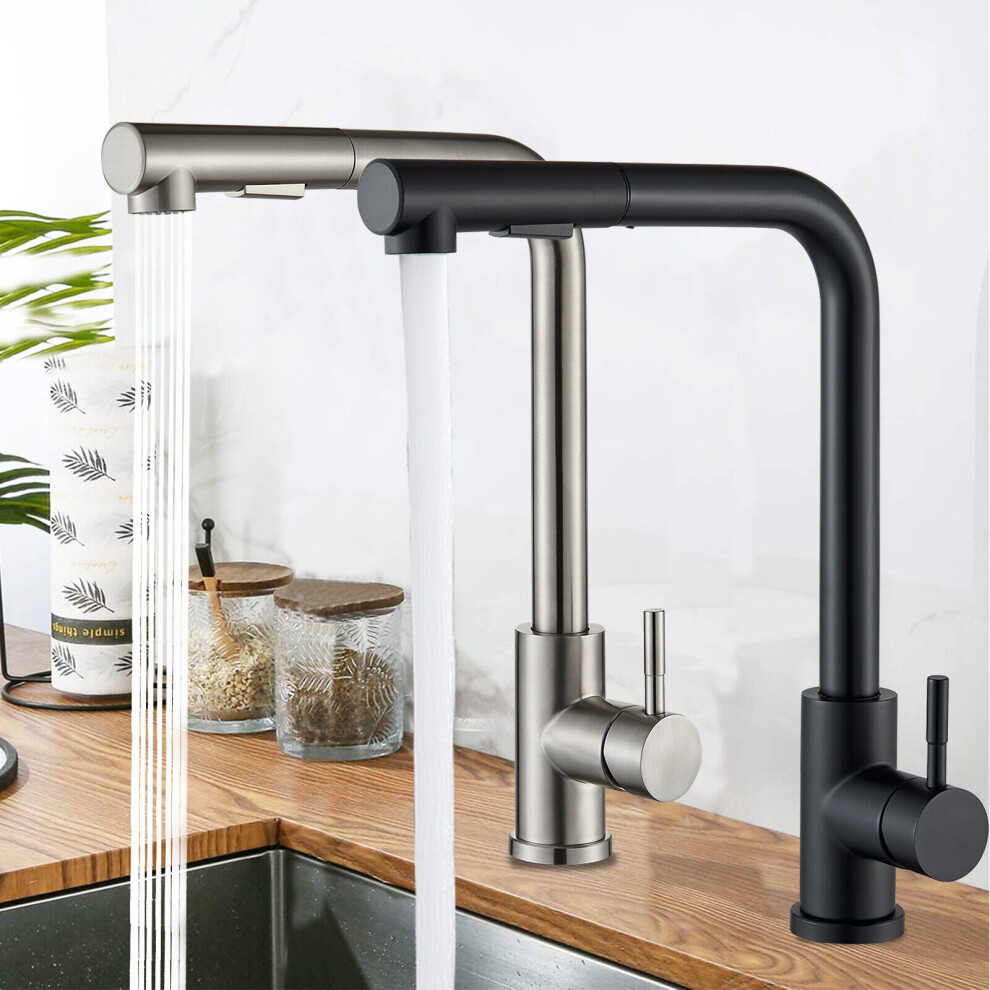 Conquer Your Kitchen With A Modern Brushed Nickel Faucet, Hot And Cold Water Mixer Ensures Precise Temperature Control, Dual Spray Modes Adapt To Any 9466005067386