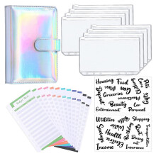 Leather Binder Cover Binder Pockets for Storing Cards Bank Cards Binder Letter Sticker Label Set Waterproof