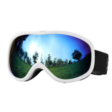Stoßfeste Skibrille mit verstellbarem Riemen, beschlagfreie Schneebrille für Damen, Herren und Jugendliche, sphärisches Linsendesign mit weitem