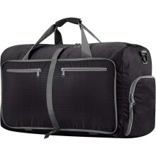 Mala de viagem dobrável e fácil de transportar, leve e espaçosa, com compartimento para sapatos e alça para encaixe em malas de rodinhas. Design