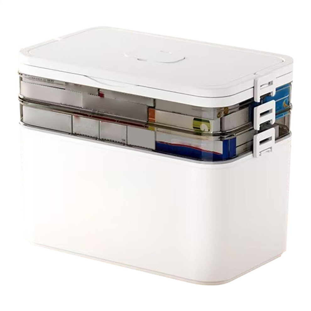 Light Medicine Box Multilayer Pill Case Transparent Storage Organizer With Handles Threetier For Pills Supplements