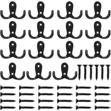 Ganci appendiabiti da parete resistenti alla ruggine, robusti ganci in metallo a doppia punta con viti, ganci multiuso resistenti per appendere