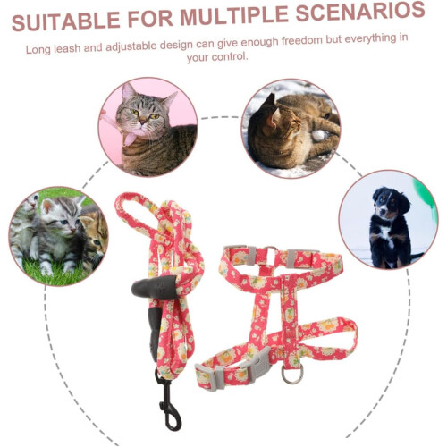 Cat Leash with Adjustable Harness, Secure Escape Prevention, Comfortable Leash 2