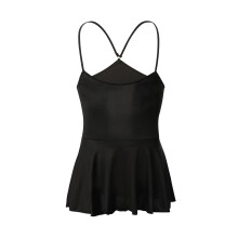 Men's Sexy Nightdress Fake Girls Dress Adjustable Straps Backless Dress Pleated Skirt Black