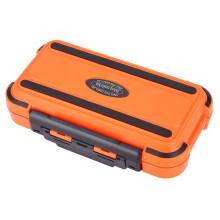 Caja para señuelos de pesca, impermeable, flotante, resistente a impactos, plástico, cierre de goma, apertura automática de la tapa, separadores