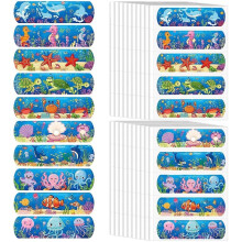 Underwater World 60pcs Cartoon Sticking Plaster For Kids Kawaii Adhesive Bandages First Aid Dressing Strips