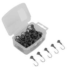 Jigkopf-Haken zum Angeln, scharfer Haken mit Widerhaken, Premium-Rundkugel-Jigkopf aus hochkohlenstoffhaltigem, korrosionsbeständigem Hakenöhr,