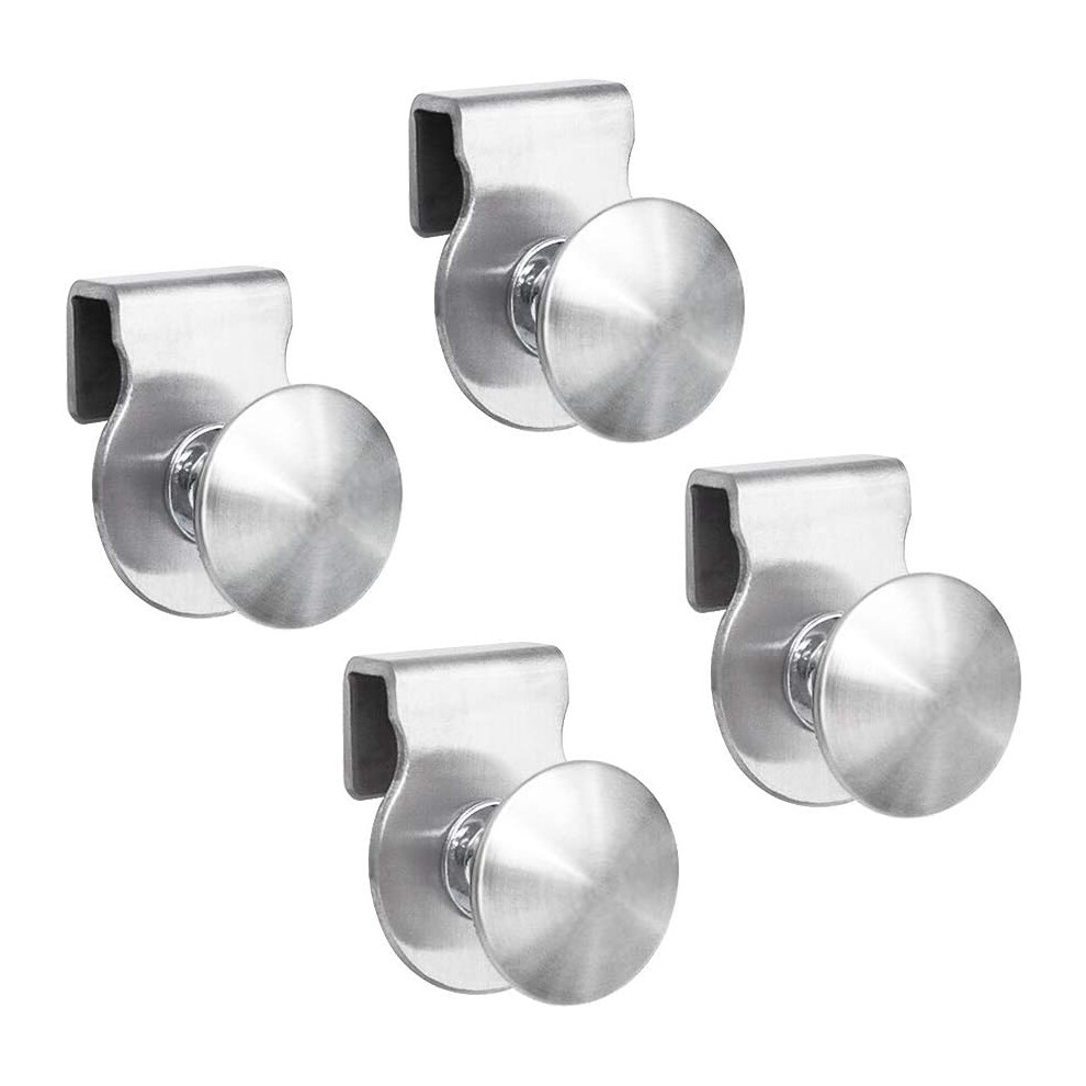 Stainless Steel Glass Door Pull Handle, Smooth Surface No Drilling Clamp Clips For 5-8Mm Showcase Furniture Glass Cabinets Drawer, Resistant To Wear A 9454554858715