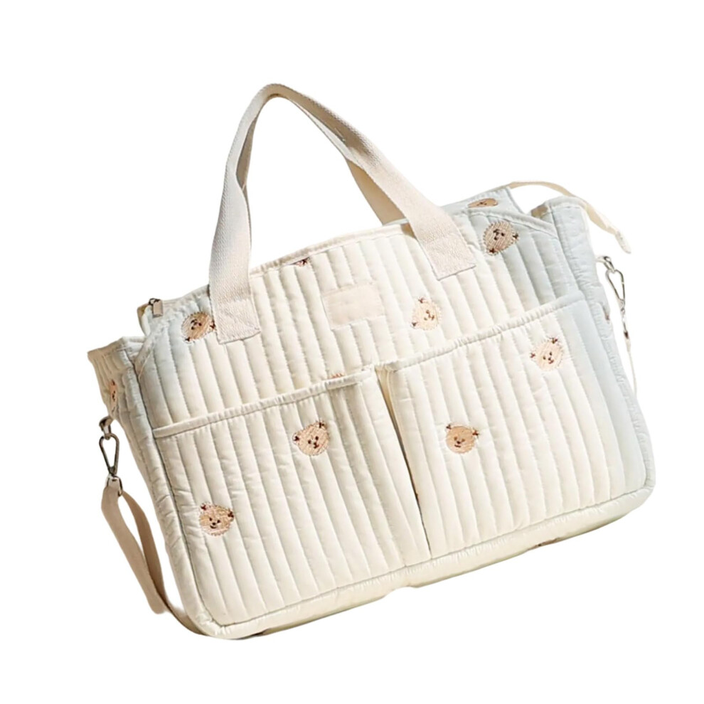 Travel storage bag, embroidered pattern, diaper bag, crossbody bag, multiple compartments, large capacity