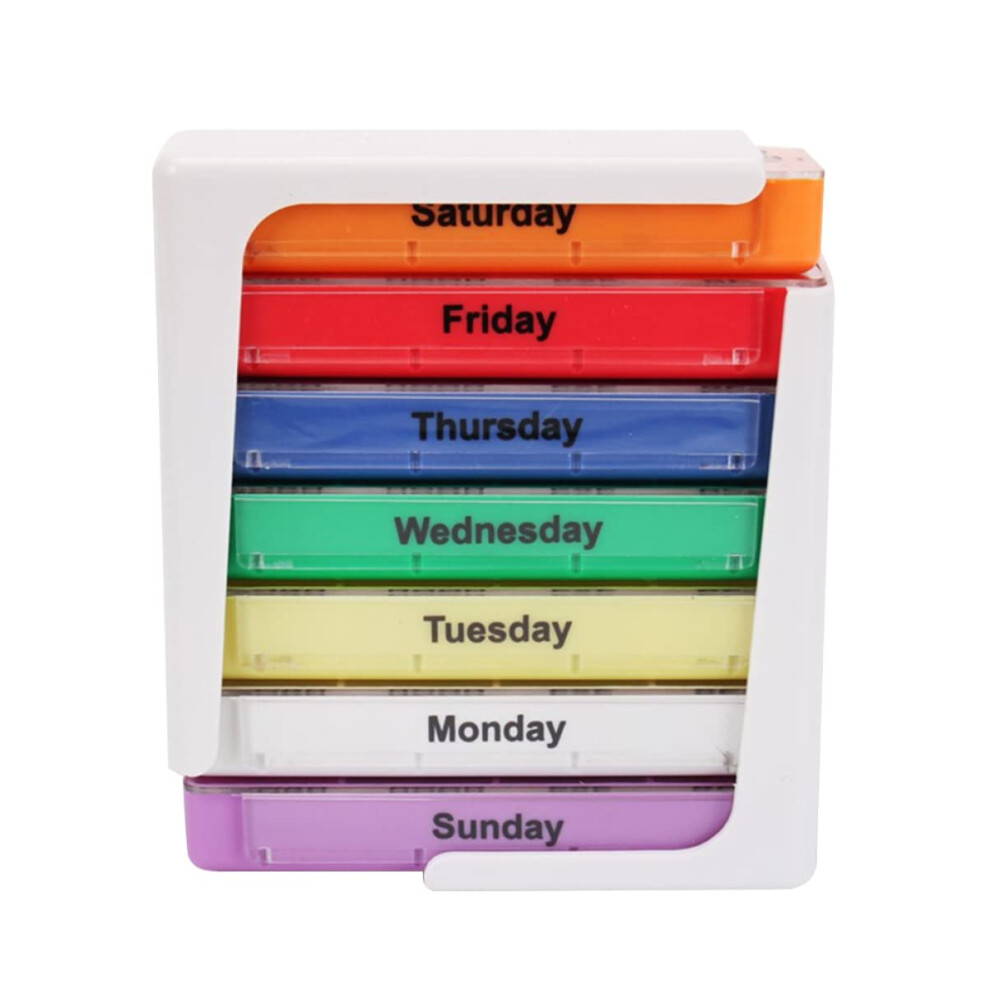 28grids Medicine Pill Organiser 28Grid Daily Pill Box With Compartments Compact Storage Case For Easy Dispensing