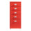 Bureau caisson - HELLOSHOP26 - Rollende kast - 5 lades - Metaal - Rood 2