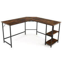 L-vormig bureau 138 x 50 cm met geïntegreerde opbergruimte ontwerp