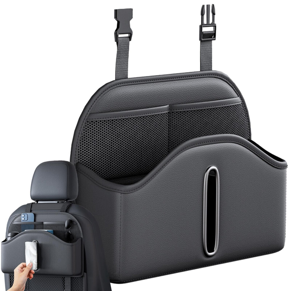 Backseat Car Organizer Tissue Box And Cell Phone Holder Large Backseat Storage Box Car Backseat Organizer 9339159750537