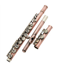 Flute with Cbutton, 16hole opening and closing function, twotone flute made of bronze with carved patterns.