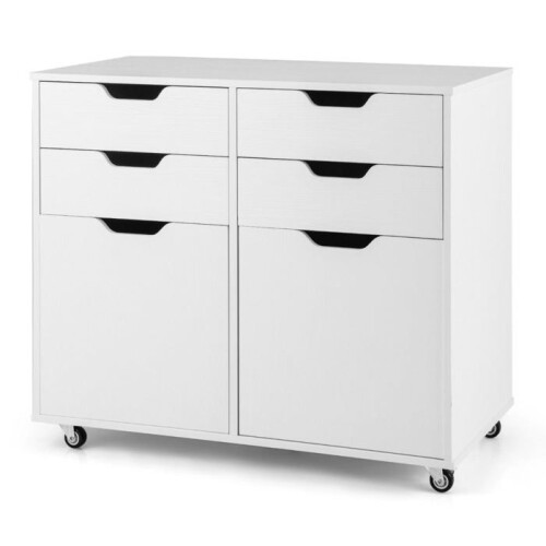 Commode - HELLOSHOP26 - 4 lades - Wit - 73x40x64,5 cm - Bureau meubel