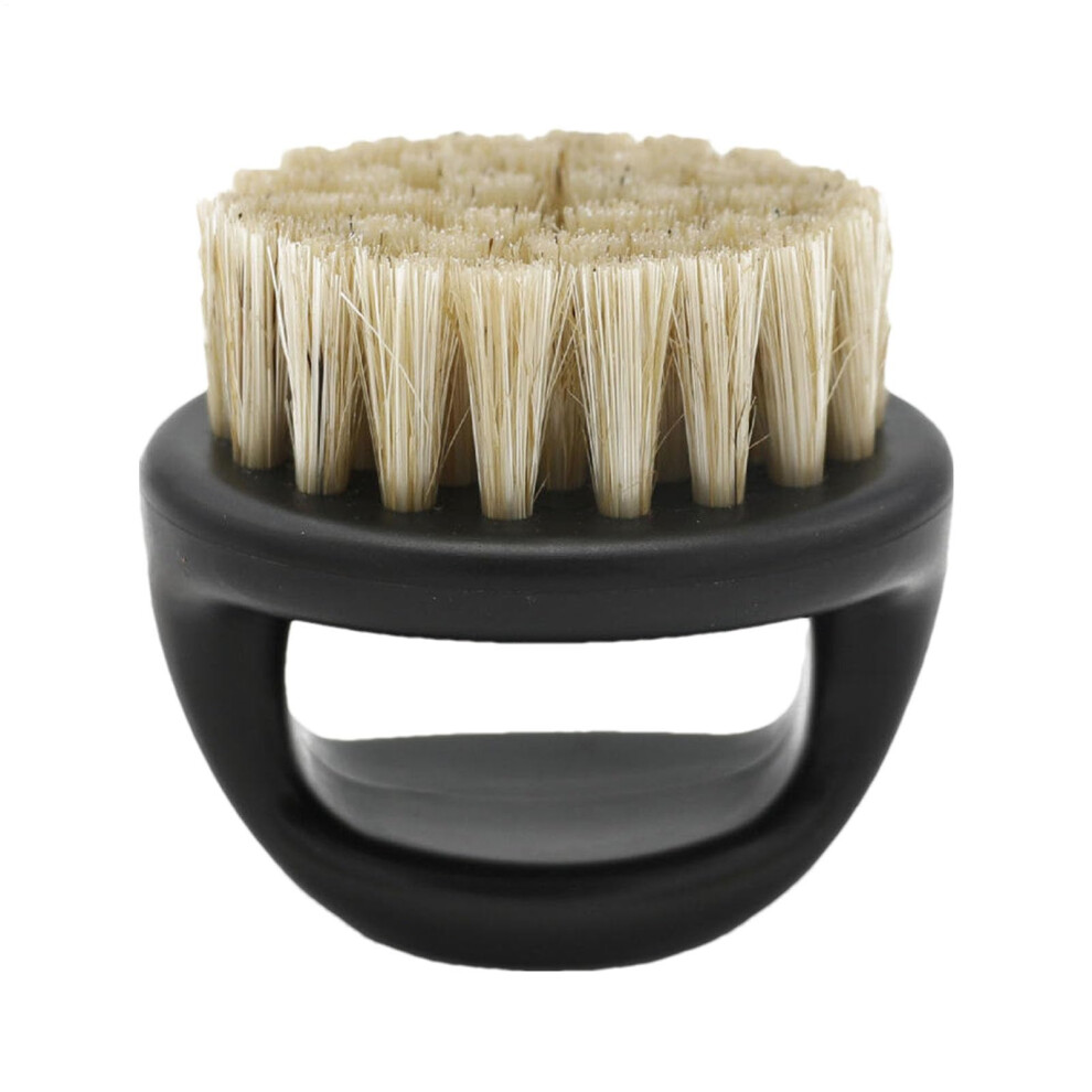 Boar Bristle Beard Brush for Men, Round Beech Wood, Ergonomic Grip, Home and Travel Grooming