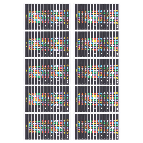 10 Blatt Gitarren-Griffbrettaufkleber,