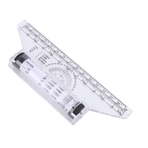 Rolling Straightedge Parallel Line Arc Curve Drawing Measurement Roller Ruler with Builtin Protractor (15 cm)