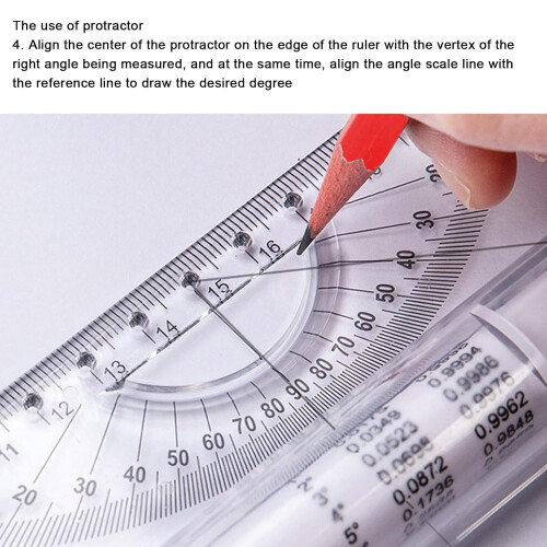 Rolling Straightedge Parallel Line Arc Curve Drawing Measurement Roller Ruler with Builtin Protractor (15 cm) 1