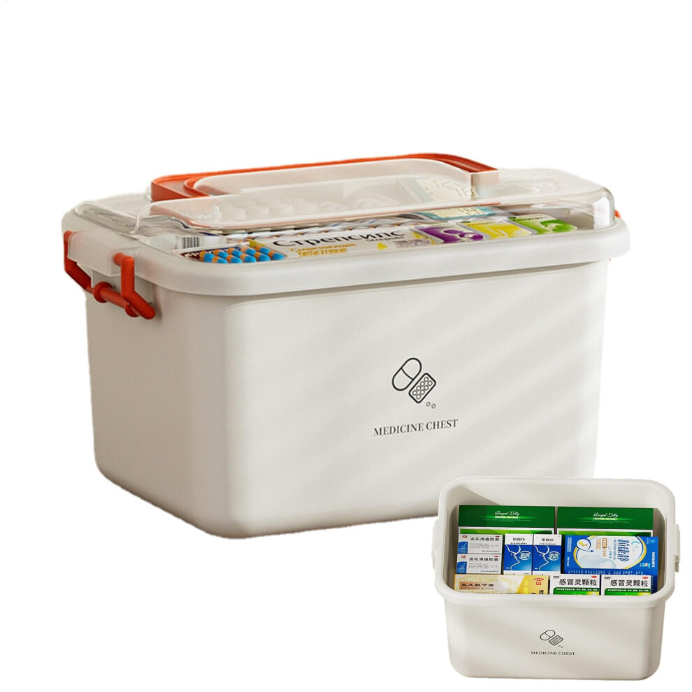 Red Medicine Storage Box Portable First Aid Organizer Multicompartment Large Capacity Travel Leakproof Pill Organizer