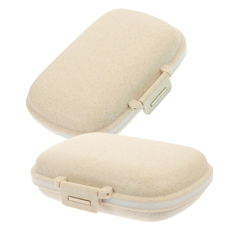 2Pcs Portable Weekly Pill Organizer Travel Container Compact Dispenser With Compartments Medicine Storage For Vitamins