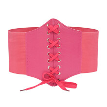Elastische tailleband voor dames, onderbuste tailleband met drukknoopsluiting aan de achterkant en vintage vetersluiting, verstelbare tailleband van