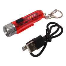 Lanterna portátil super brilhante com múltiplos modos de iluminação, mini lanterna LED recarregável para chaveiro, leve e à prova d'água,