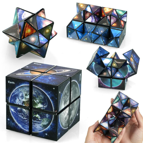 2 in 1 Magic Cube, Stress Relief Toy, 3D Puzzle Cube, Gift Ideas, IQ Puzzle